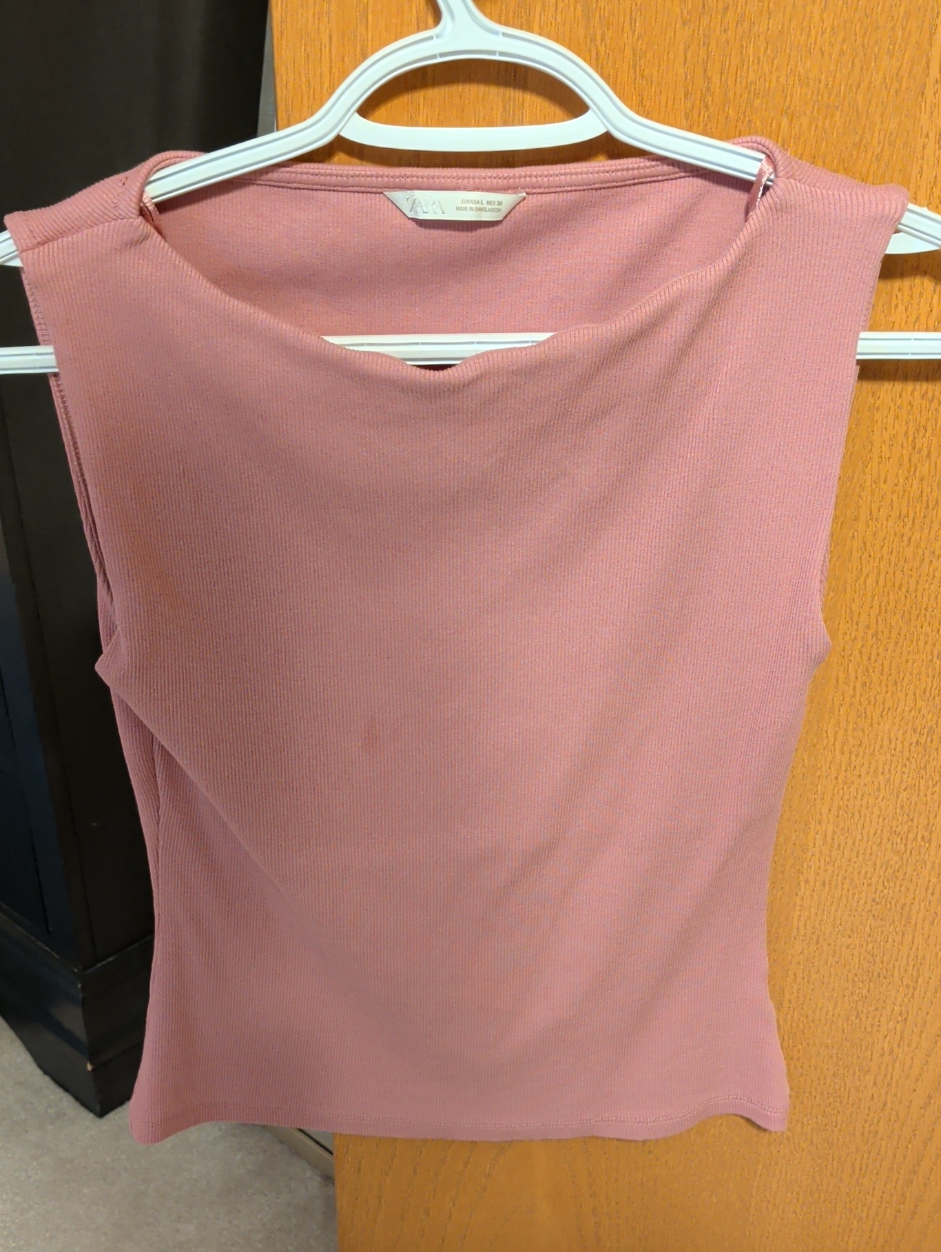 Zara Dusty Pink Ribbed Sleeveless Tank